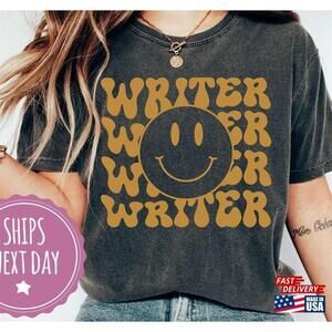 Smiley Writer Shirt Author Tshirt Novel Gift